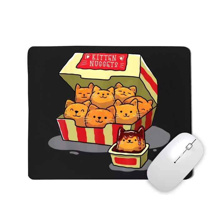 Kitten Nuggets Food Pun Cat Lover Gift Chicken Nuggets Mousepad