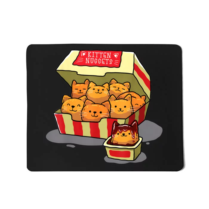 Kitten Nuggets Food Pun Cat Lover Gift Chicken Nuggets Mousepad