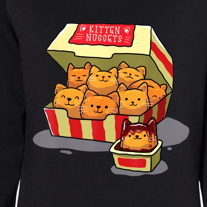 Kitten Nuggets Food Pun Cat Lover Gift Chicken Nuggets Womens California Wash Sweatshirt