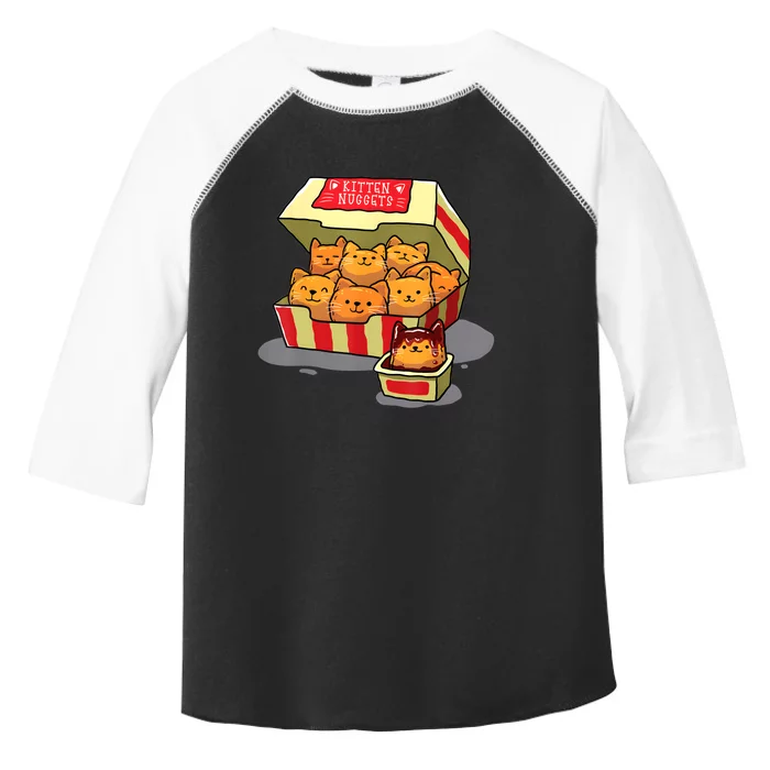 Kitten Nuggets Food Pun Cat Lover Gift Chicken Nuggets Toddler Fine Jersey T-Shirt