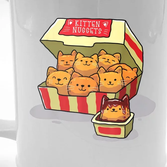 Kitten Nuggets Food Pun Cat Lover Gift Chicken Nuggets Front & Back Beer Stein