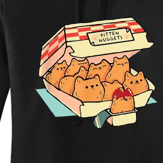 Kitten Nuggets Fast Food Cat And Chicken Nugget Lover Quote Women's Pullover Hoodie