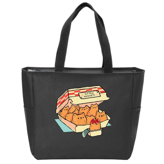 Kitten Nuggets Fast Food Cat And Chicken Nugget Lover Quote Zip Tote Bag