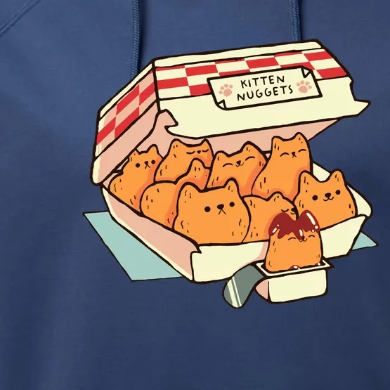 Kitten Nuggets Fast Food Cat By Tobe Fonseca Performance Fleece Hoodie