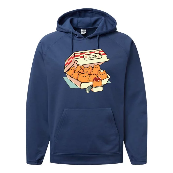 Kitten Nuggets Fast Food Cat By Tobe Fonseca Performance Fleece Hoodie