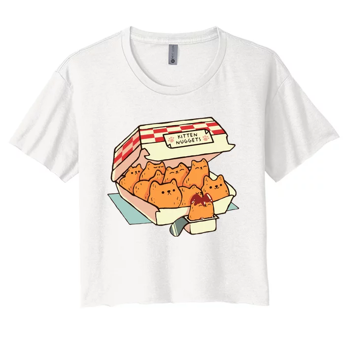 Kitten Nuggets Fast Food Cat By Tobe Fonseca Women's Crop Top Tee