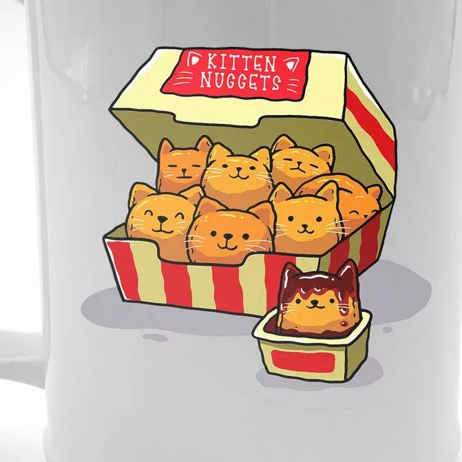 Kitten Nuggets Food Pun Cat Lover Gift Chicken Nuggets Front & Back Beer Stein