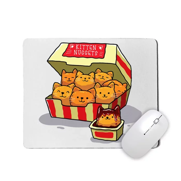 Kitten Nuggets Food Pun Cat Lover Gift Chicken Nuggets Mousepad