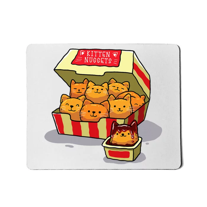 Kitten Nuggets Food Pun Cat Lover Gift Chicken Nuggets Mousepad