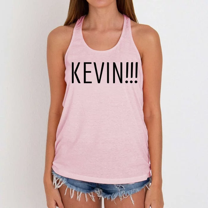 Kevin Name Funny Christmas Sayings Women's Knotted Racerback Tank