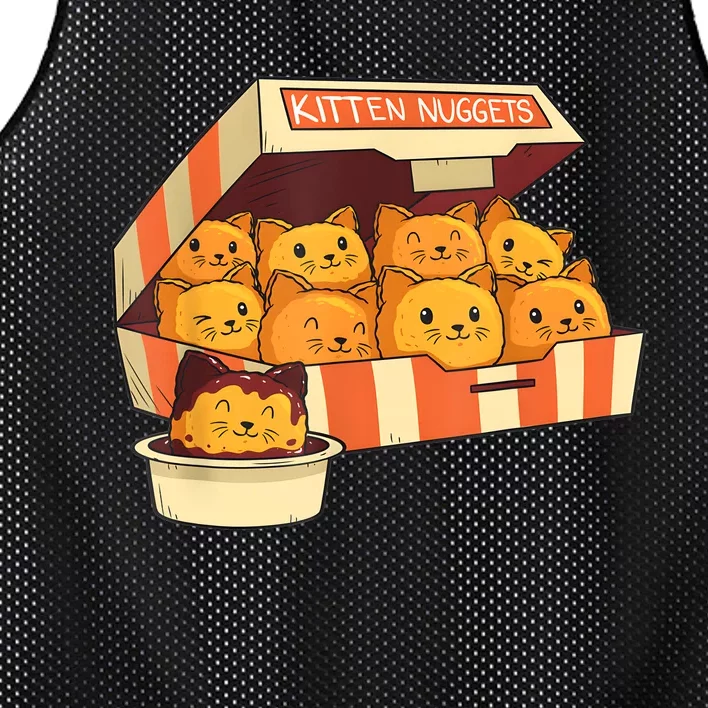 Kitten Nuggets Funny Cats And Chicken Nuggets Lover Funny Cat Mesh Reversible Basketball Jersey Tank