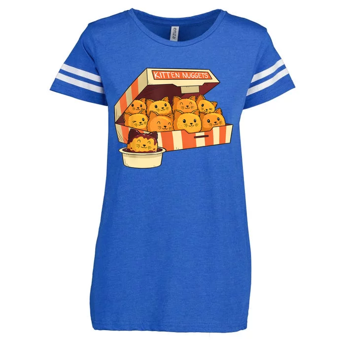 Kitten Nuggets Funny Cats And Chicken Nuggets Lover Funny Cat Enza Ladies Jersey Football T-Shirt