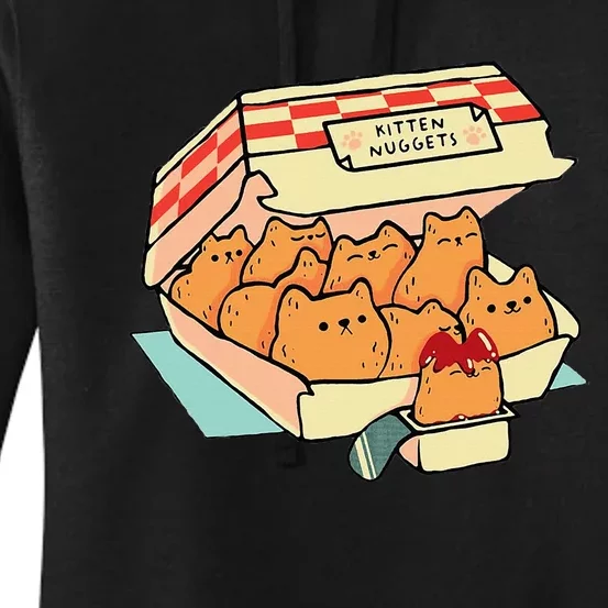 Kitten Nuggets Fast Food Cat And Chicken Nugget Lover Quote Women's Pullover Hoodie