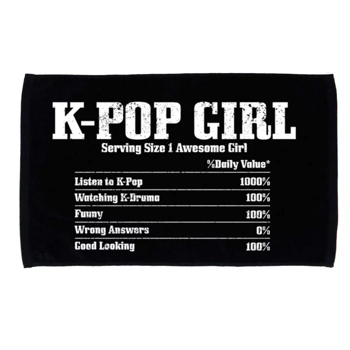 Kpop Nutrition Facts Funny Cute Kdrama Korean Music Gift Microfiber Hand Towel