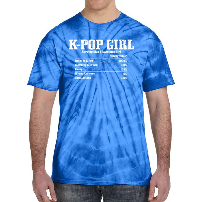 Kpop Nutrition Facts Funny Cute Kdrama Korean Music Gift Tie-Dye T-Shirt