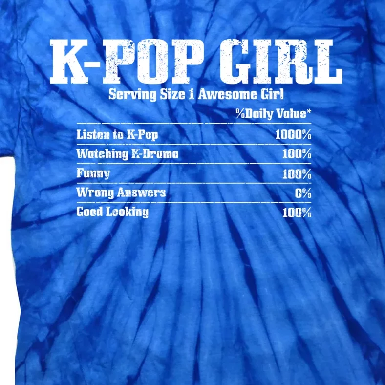 Kpop Nutrition Facts Funny Cute Kdrama Korean Music Gift Tie-Dye T-Shirt