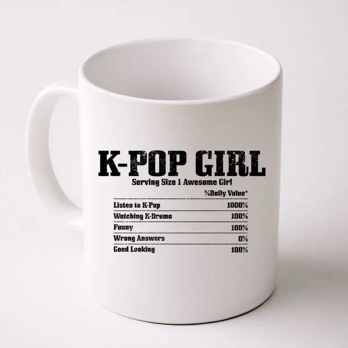 Kpop Nutrition Facts Funny Cute Kdrama Korean Music Gift Front & Back Coffee Mug