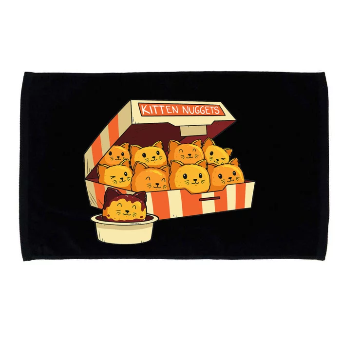 Kitten Nuggets Funny Cats & Chicken Nuggets Lover Microfiber Hand Towel