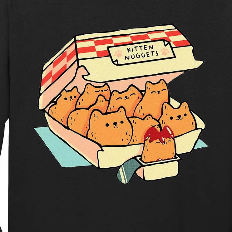 Kitten Nuggets Fast Food Cat And Chicken Nugget Lover Quote Tall Long Sleeve T-Shirt