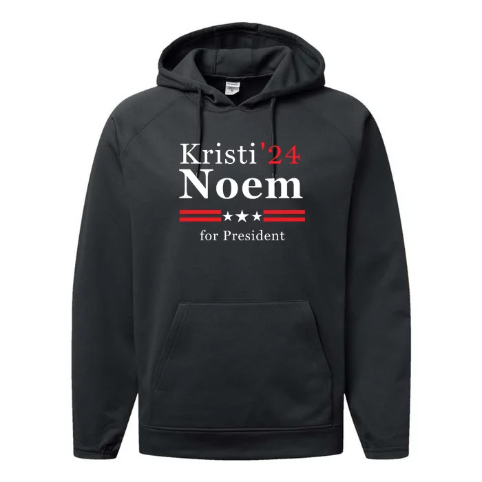 Kristi Noem For President 2024 Performance Fleece Hoodie