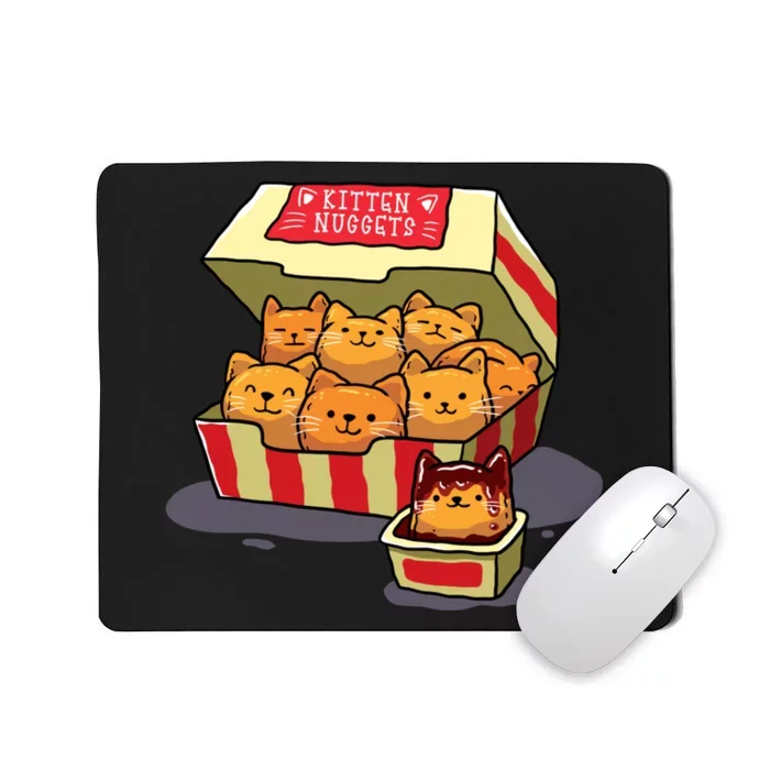 Kitten Nuggets Food Pun Cat Lover Gift Chicken Nuggets Mousepad