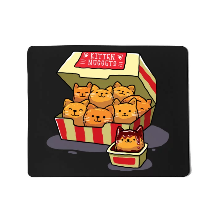 Kitten Nuggets Food Pun Cat Lover Gift Chicken Nuggets Mousepad