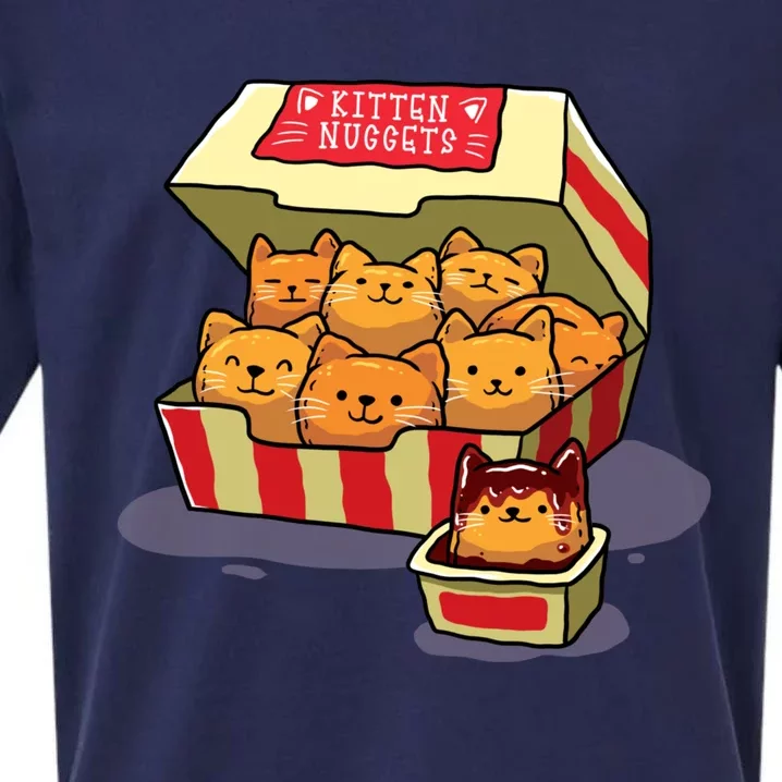 Kitten Nuggets Food Pun Cat Lover Gift Chicken Nuggets Sueded Cloud Jersey T-Shirt