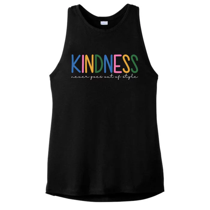 Kindness Never Goes Out Of Style Colorful Ladies Tri-Blend Wicking Tank