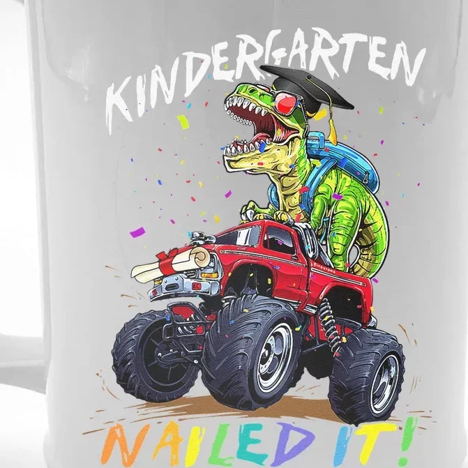 Kindergarten Nailed It Dinosaur Truck Last Day Of School Front & Back Beer Stein