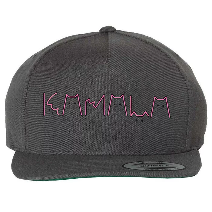 Kamala Name In Cat Letters Wool Snapback Cap