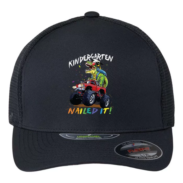 Kindergarten Nailed It Dinosaur Truck Last Day Of School Boy Flexfit Unipanel Trucker Cap