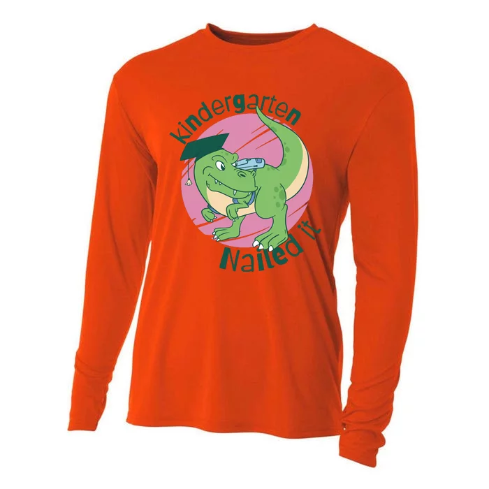 Kindergarten Nailed It Graduation Dinosaur Cooling Performance Long Sleeve Crew