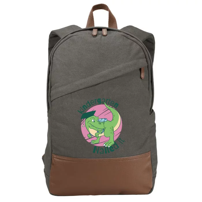 Kindergarten Nailed It Graduation Dinosaur Cotton Canvas Backpack