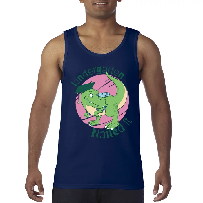 Kindergarten Nailed It Graduation Dinosaur Tank Top