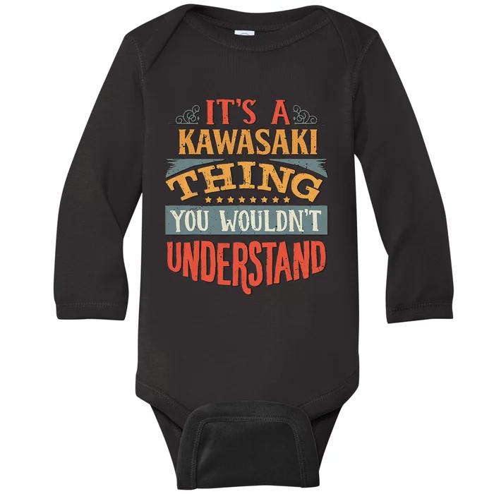 Kawasaki Name Baby Long Sleeve Bodysuit