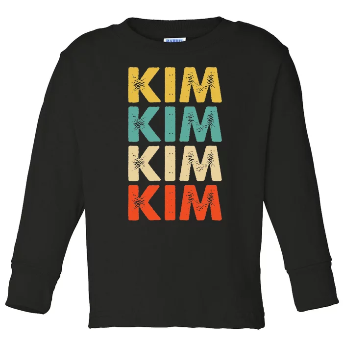 Kim Name Toddler Long Sleeve Shirt