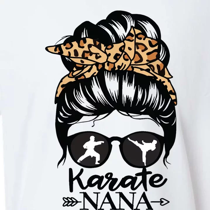 Karate Nana Messy Bun Hair Funny Karate Fighter Nana Sueded Cloud Jersey T-Shirt