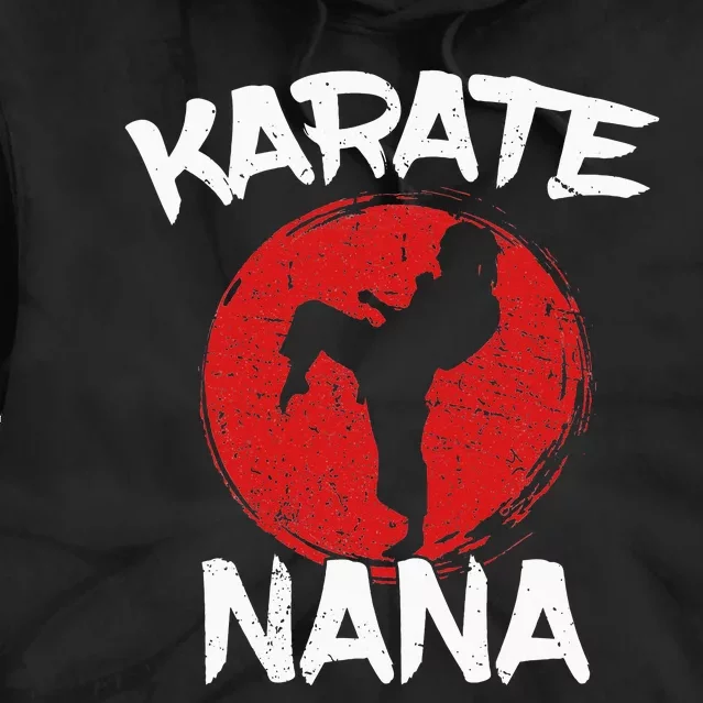 Karate Nana Martial Arts Grandma Ponytail Tie Dye Hoodie