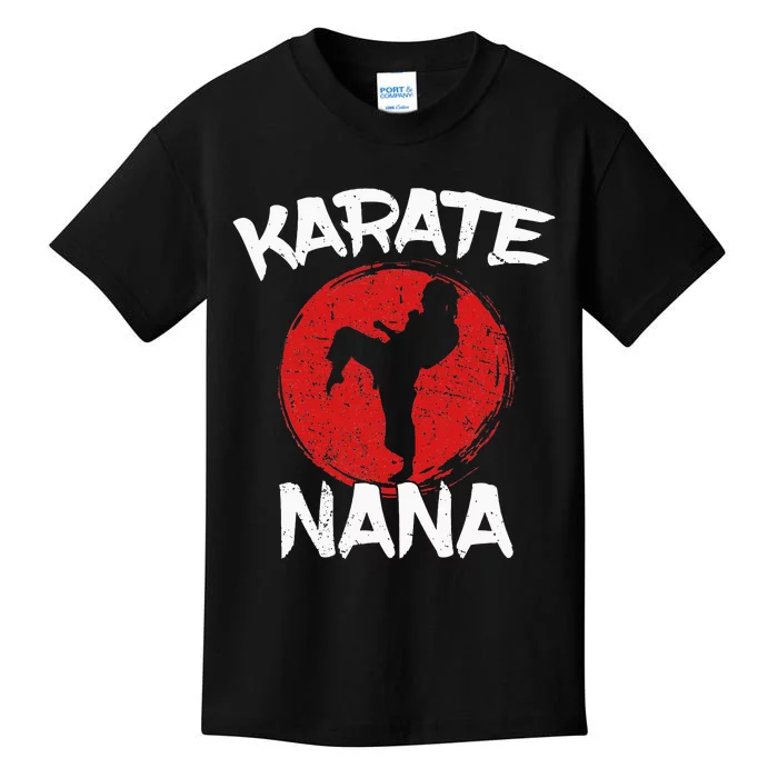 Karate Nana Martial Arts Grandma Ponytail Kids T-Shirt