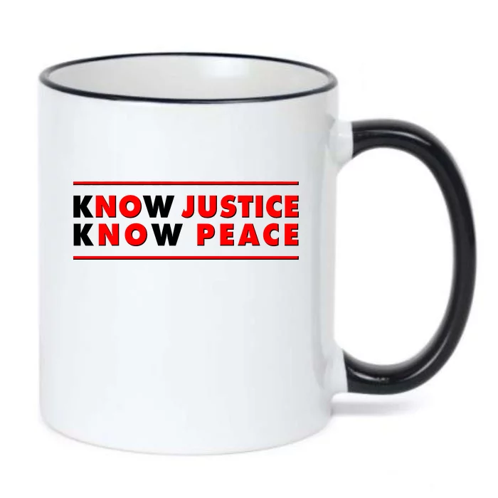 Know Justice Know Peace BLM Protest Black Color Changing Mug