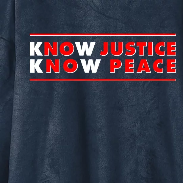 Know Justice Know Peace BLM Protest Hooded Wearable Blanket