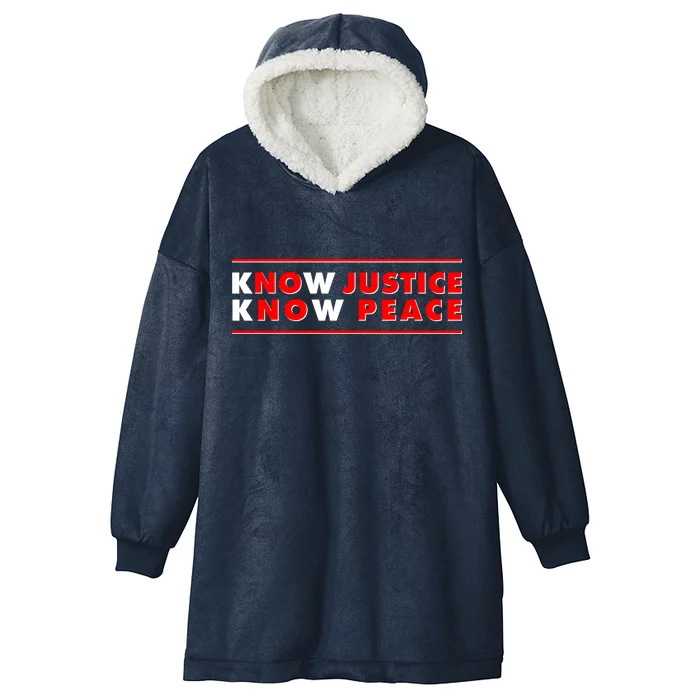 Know Justice Know Peace BLM Protest Hooded Wearable Blanket