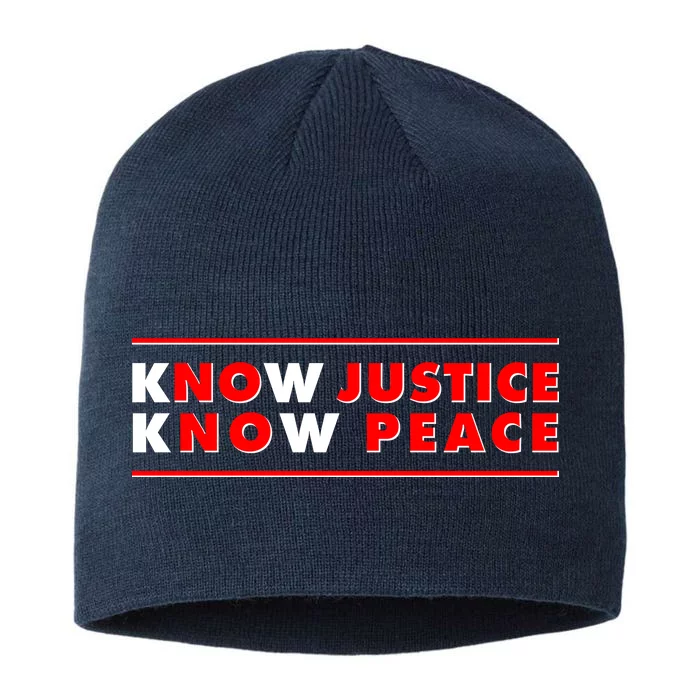 Know Justice Know Peace BLM Protest 8 1/2in Sustainable Knit Beanie