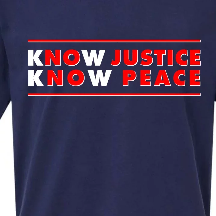 Know Justice Know Peace BLM Protest Sueded Cloud Jersey T-Shirt