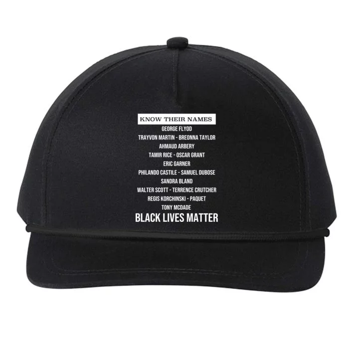 Know Their Names BLM Snapback Five-Panel Rope Hat