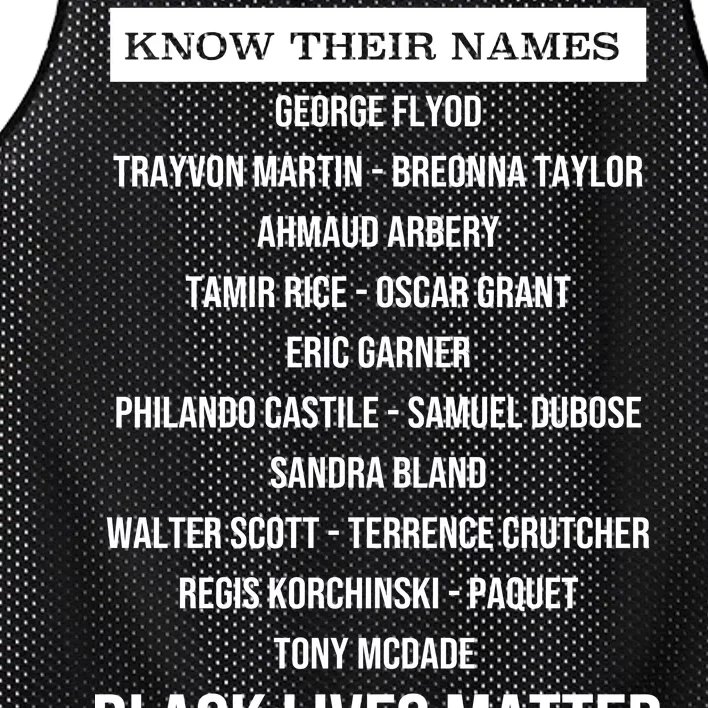 Know Their Names BLM Mesh Reversible Basketball Jersey Tank