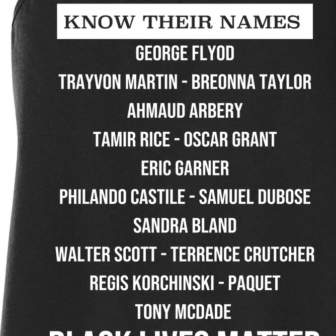 Know Their Names BLM Women's Racerback Tank