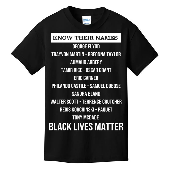 Know Their Names BLM Kids T-Shirt