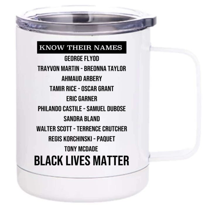 Know Their Names BLM Front & Back 12oz Stainless Steel Tumbler Cup