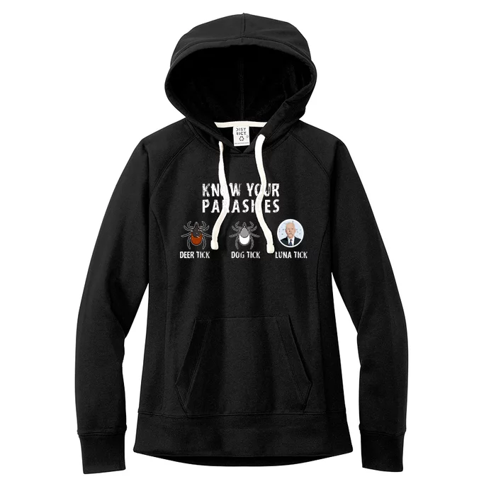 Know Your Parasites Anti Joe Biden Women's Fleece Hoodie